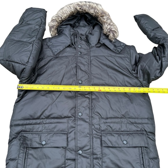 Mens Perry Ellis Puffer Jacket Removable Hood Black Size XL Portfolio Wellon - Picture 10 of 15